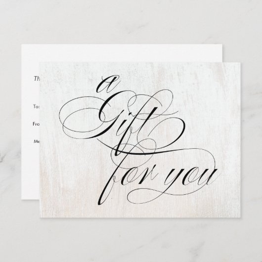 Wit-houkalligrafie Cadeaubon (Voorkant / Achterkant)