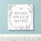 Wit Hout Boerderij Thuis Canvas Afdruk (Insitu (Houten vloer))