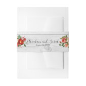 Wit Hout Chique Custom Rustiek Rood Bloemen Rozen Uitnodigingen Wikkel (Voorkant Voorbeeld)