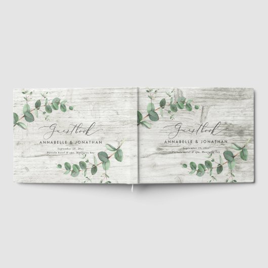 wit hout eucalyptus rustig eenvoudig gastenboek (Volledig)