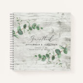 wit hout eucalyptus rustig eenvoudig gastenboek notitieboek (Voorkant)