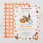 Wit Hout Football Pompoen Herfst Luier Douche Kaart (Voorkant / Achterkant)