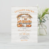 Wit Hout Lokaal Gekweekt Pompoen Herfst Baby showe Kaart (Staand voorkant)