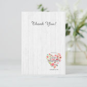 Wit Hout & Roze Bloemen Hart Meisje Baby shower Kaart (Staand voorkant)