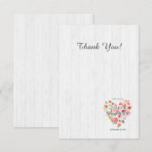 Wit Hout & Roze Bloemen Hart Meisje Baby shower Kaart (Voorkant / Achterkant)