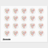 Wit Hout & Roze Bloemen Hart Meisje Baby shower Ronde Sticker (Vel)