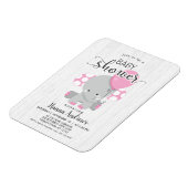 Wit Hout Roze Olifant Baby shower Invitation Magneet (Linkerzijde)