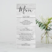 Wit Hout Rustieke Chic Trouwmenu Menu (Staand voorkant)