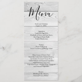 Wit Hout Rustieke Chic Trouwmenu Menu