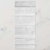 Wit hout rustieke chique bruiloft menu (Achterkant)