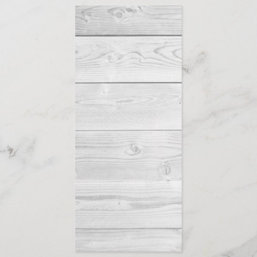 Wit hout rustieke chique bruiloft menu (Achterkant)