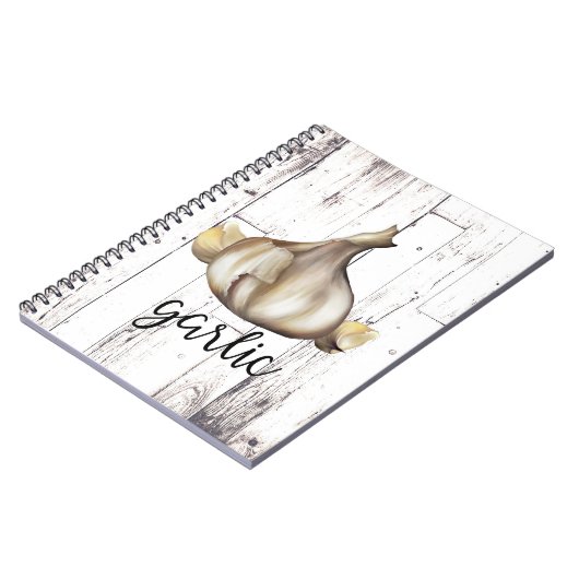 Wit hout Rustisch knoflook keuken Notitieboek (Linkerzijde)