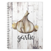 Wit hout Rustisch knoflook keuken Notitieboek (Voorkant)