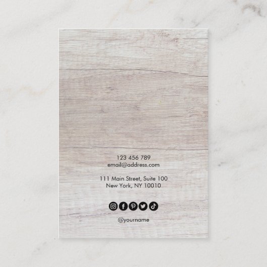 Wit Hout Uw Logo Oorbel Display Kaart Visitekaartje (Achterkant)