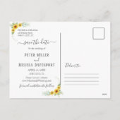 Wit hout Zonnebloem Save the Date Foto Feestdagenkaart (Achterkant)