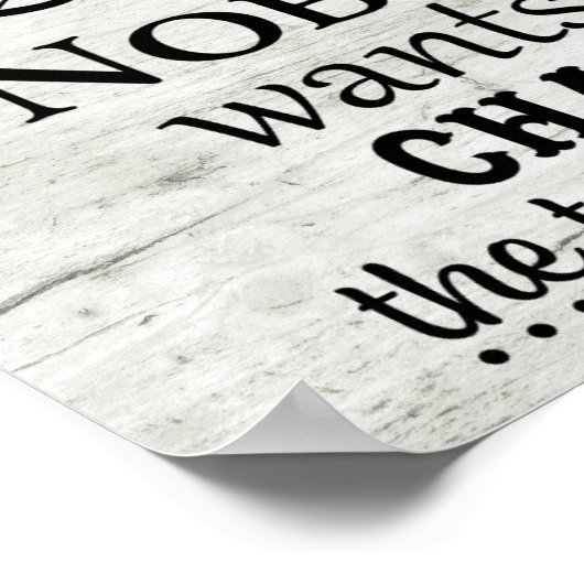 Wit houten look Vervang de toiletpapier badkamer Poster (Hoek)