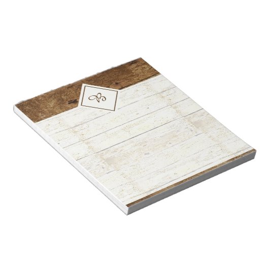 Wit houten notitieblok (Schuin)