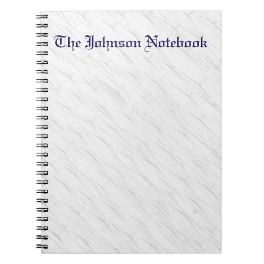 Wit houtnerf minimalistische textuur notitieboek (Voorkant)