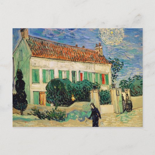 Wit huis in de nacht - Vincent van Gogh Briefkaart (Voorkant)