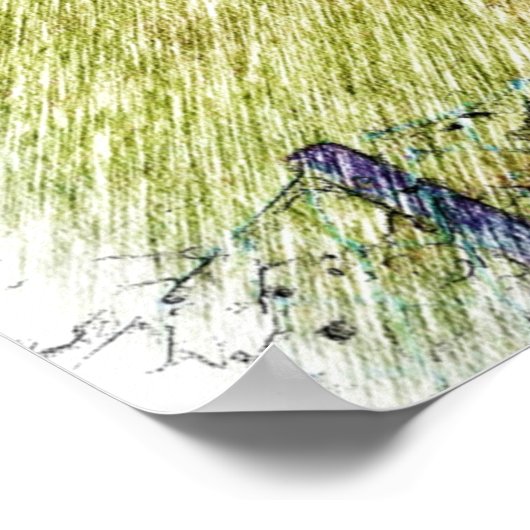 wit huis op de heuvel poster (Hoek)