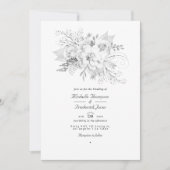 Wit huwelijk — Floral QR-code RSVP Kaart (Voorkant)