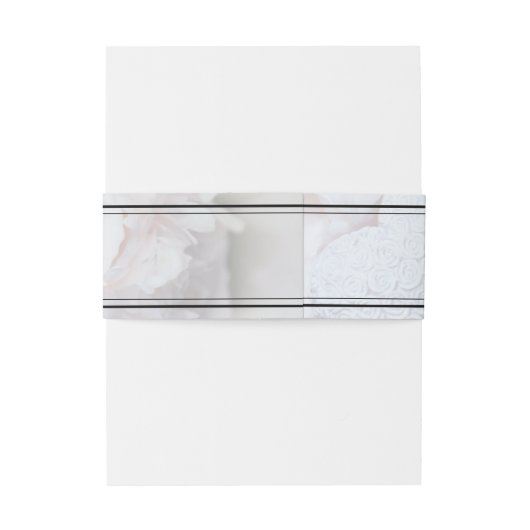 Wit huwelijk reflecterend hart en volkbloemen uitnodigingen wikkel (Achterkant Voorbeeld)