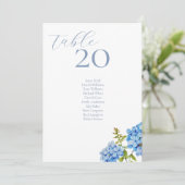 Wit | Hydrangea Tafelnummer & zitplaatskaart (Staand voorkant)