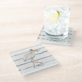 Wit Ibis Nautical Beach Decor Glass Onderzetter (Schuin)