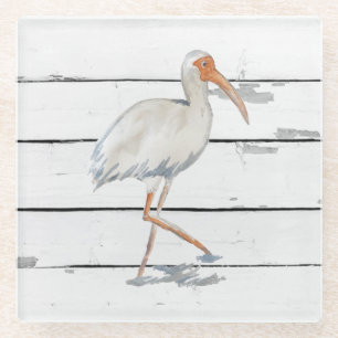 Wit Ibis Nautical Beach Decor Glass Onderzetter
