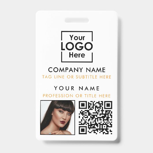 Wit ID-foto QR-code aangepaste ID-afdrukken Badge (Voorzijde)