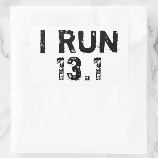 Wit Ik run 13.1 Sticker (Tas)