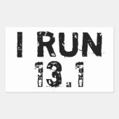 Wit Ik run 13.1 Sticker (Voorkant)