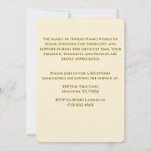 Wit in liefdevolle herinnering Trees Memorial begr Kaart (Achterkant)