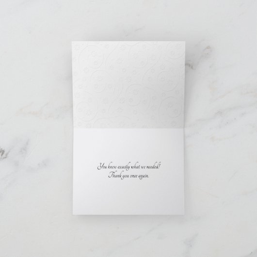 Wit in reliëf bedankkaart (Binnen)