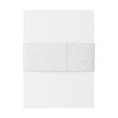 Wit in reliëf met namen uitnodigingen wikkel (Achterkant Voorbeeld)