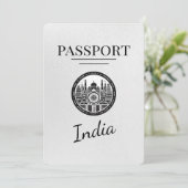Wit India paspoort Bewaar de datum Save The Date (Staand voorkant)