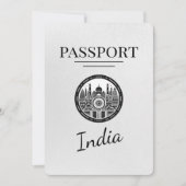Wit India paspoort Bewaar de datum Save The Date (Voorkant)