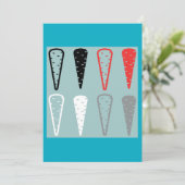 Wit-inktvis Oranje zwarte uitnodiging (Staand voorkant)