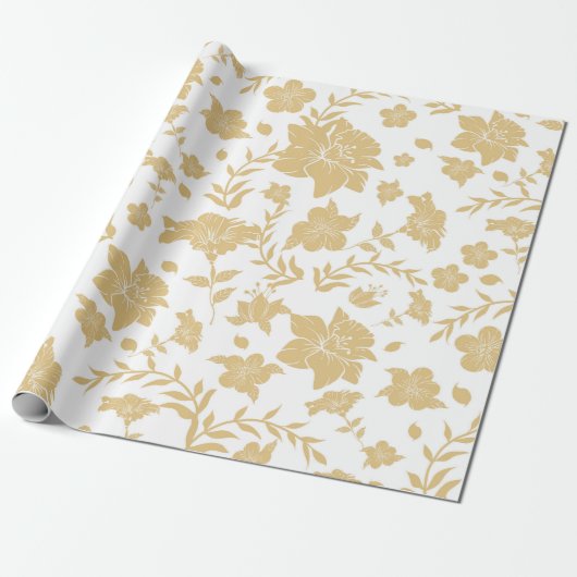 Wit Inpakpapier Met Gouden Accenten (Uitgerold)