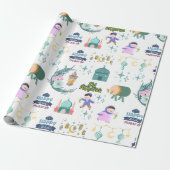 Wit inpakpapier van Eid Al-Fitr Mubarak (Uitgerold)