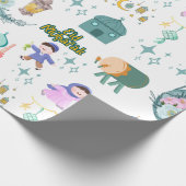 Wit inpakpapier van Eid Al-Fitr Mubarak (Hoek)