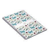 Wit insect patroon monogram notitieboek (Rechterzijde)