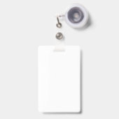 Wit intrekbaar badge (Voorkant met intrekbare clip)