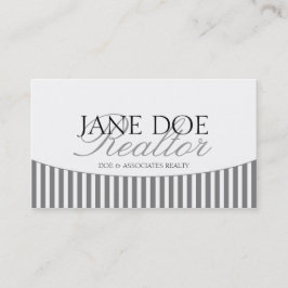 Wit inzetbare Silver Script Stripes Wit Visitekaartje