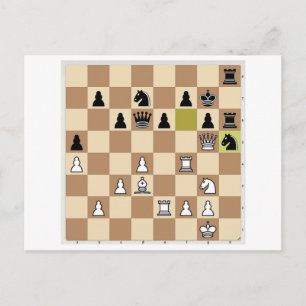 Wit is aan zet en heeft het voordeel. Schaken Briefkaart