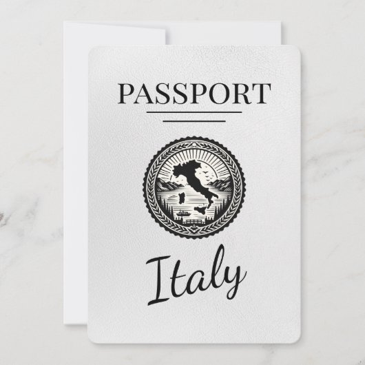 Wit Italië paspoort Save The Date (Voorkant)