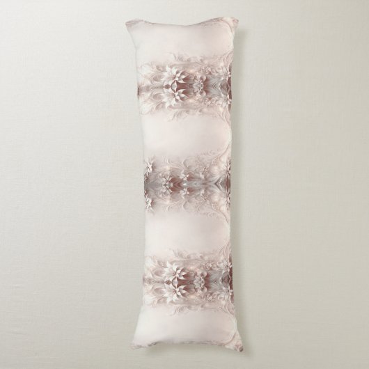 Wit Ivoor Bloemen Lichaam Kussen (Voorkant Verticaal)