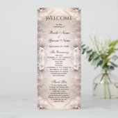 Wit Ivoor Bloemen Trouwprogramma Programmakaart (Staand voorkant)