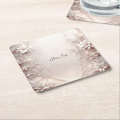 Wit ivoor bloemenpapier Onderzetter (Schuin)