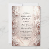 Wit ivoor bloemenrepetitie diner kaart (Voorkant)
